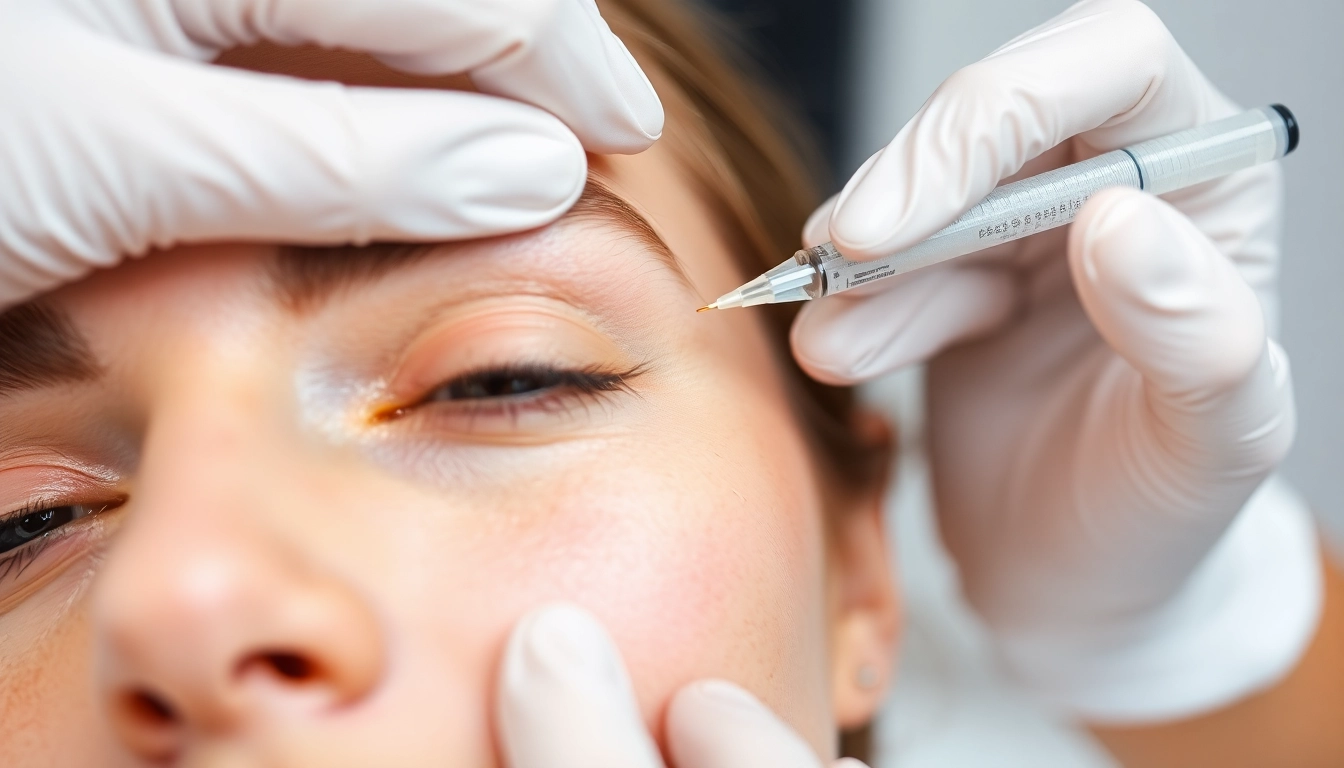 Botox treatment being administered by a skilled specialist to smooth facial wrinkles in Zurich clinic for natural results.
